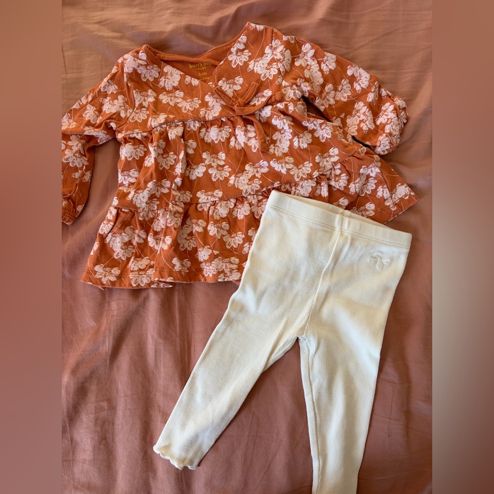 Burt’s bees baby 3-6m girl outfit